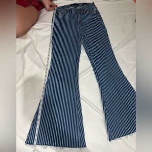 Judy Blue Navy and White Striped Flare Pants